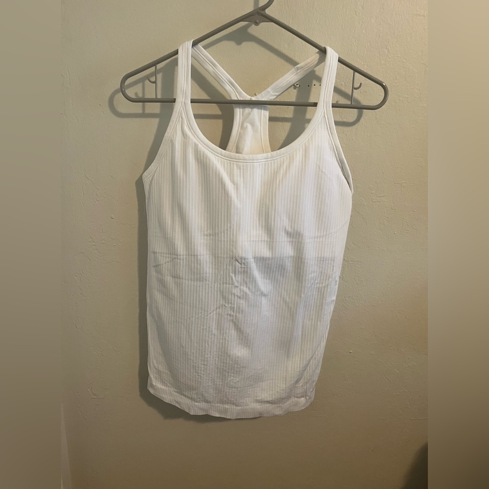 🍋LULULEMON Elegant White Racerback Tank Top